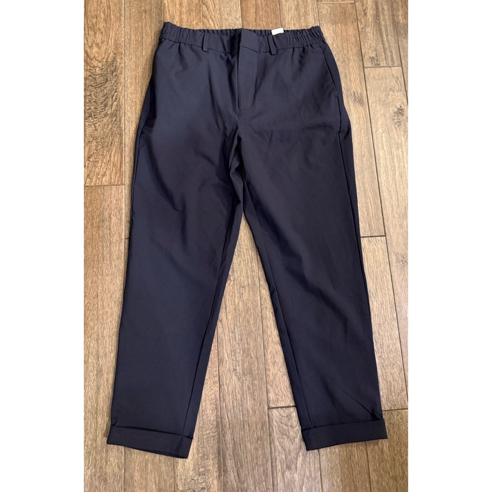 Banana Republic‎ Tapered Fit Pants Mens 34x32 Navy Blue Elastic Waist Cuffed New